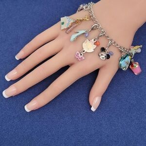 Disney Parks Icon & Character Charm Bracelet Size 7.25